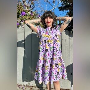 Nooworks Lilac Frida Hastings Dress with Colorful Animal Motif size 3X